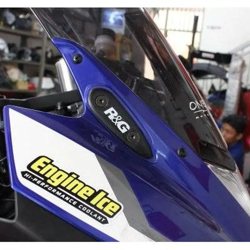 R&G Racing Black Mirror Delete Blanking Plates For 2015-2018 Yamaha YZF R3