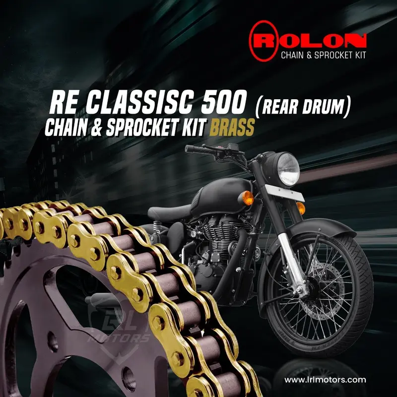 Royal Enfield Classic 500 Rolon Brass Chain and Sprocket Kit