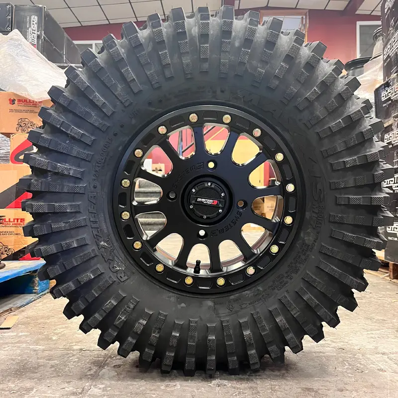 System 3 SB5 Beadlock Wheels on Maxxis Roxxzilla Tires  UTV Wheel & Tire Kit