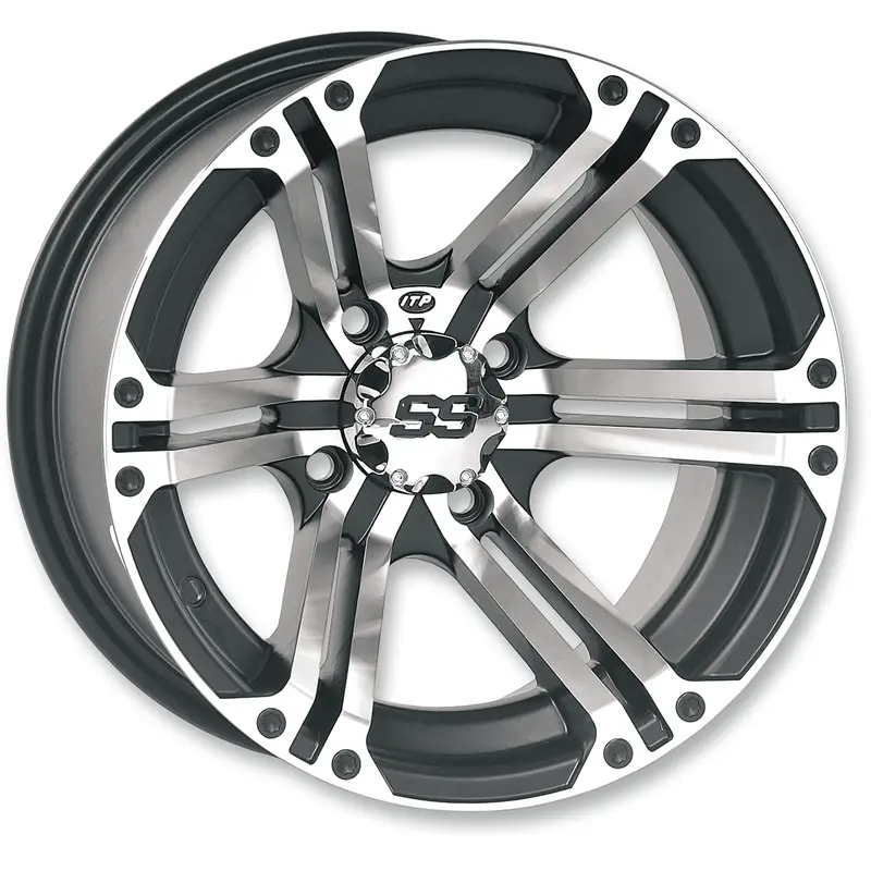 ITP Wheel - SS212 - Front/Rear - Machined Black - 12x7 - 4/156 - 4+3 1228366404B