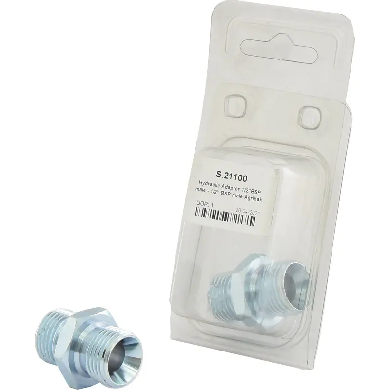 Hydraulic Adaptor 1/2'' BSP Male x 1/2'' BSP Male (Agripak 1 pc.) | Sparex Part No.S.21100