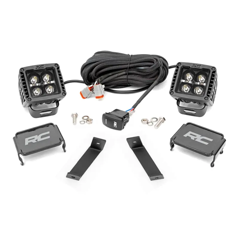 LED Light Kit | Ditch Mount | 2" Black Pair | Amber DRL | Jeep Cherokee KL (14-21) | 70081