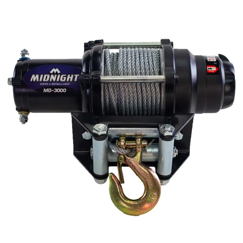 Viper Midnight ATV Winch Kit 3000 lb With 50 Feet Steel Cable With Mount