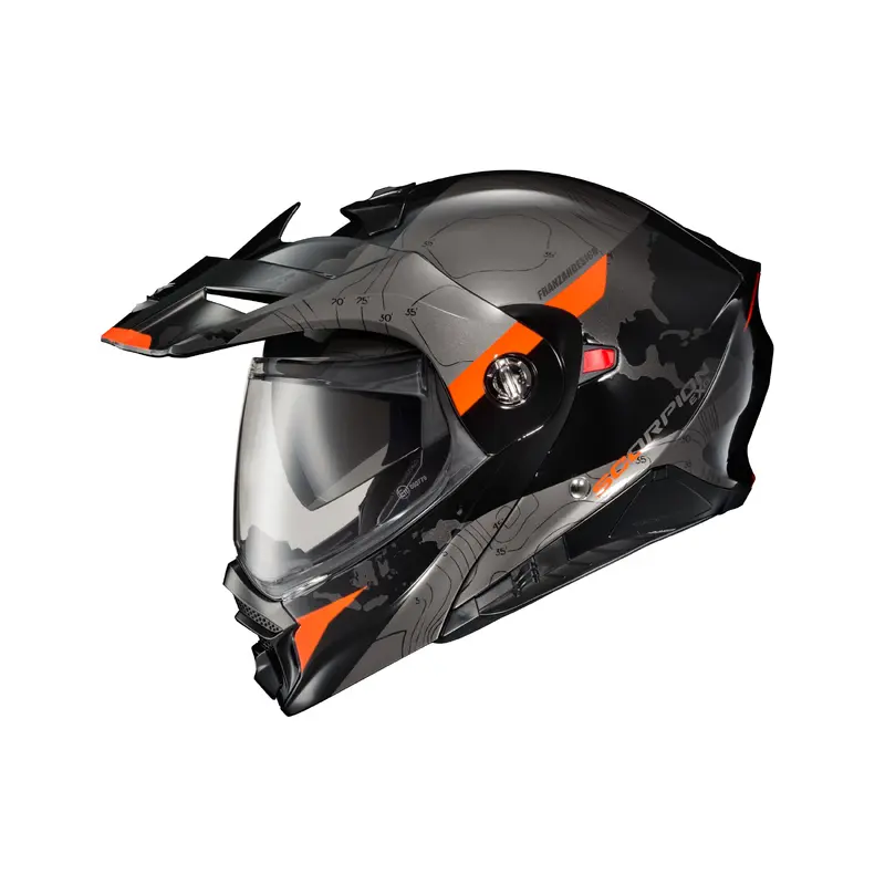 Exo At960 Modular Helmet Topographic Black/Orange Sm