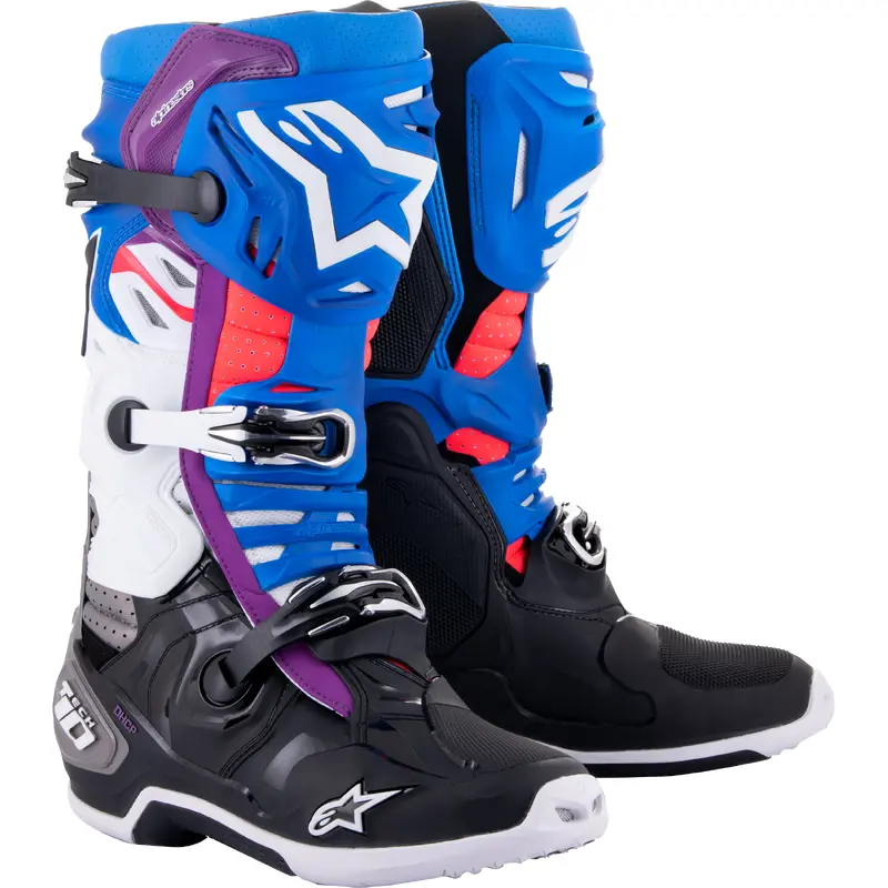 Tech 10 Supervented Boots Blk/Enamel Blu/Pur/Wht Sz 12