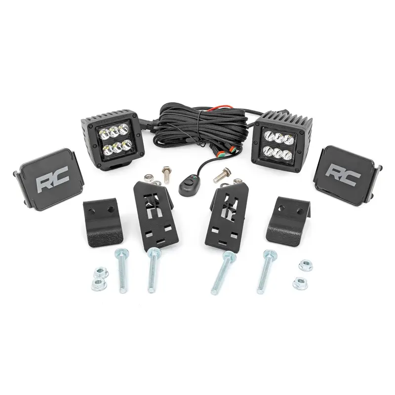 LED Light Kit | "A" Pillar Mount | 2" Black Pair | Spot | Polaris RZR PRO XP  | 93076