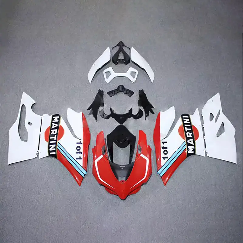 Amotopart 2012-2015 Ducati 899 White Red with Decals Fairing Kit