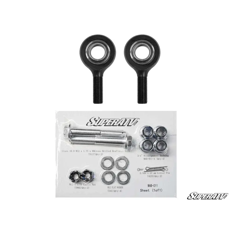 SuperATV Can-Am Maverick X3 Heavy-Duty Tie Rod End Replacement Kit TRE-RP-004