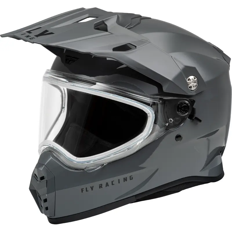 Trekker Cw Solid Helmet Dual Shld Grey Md