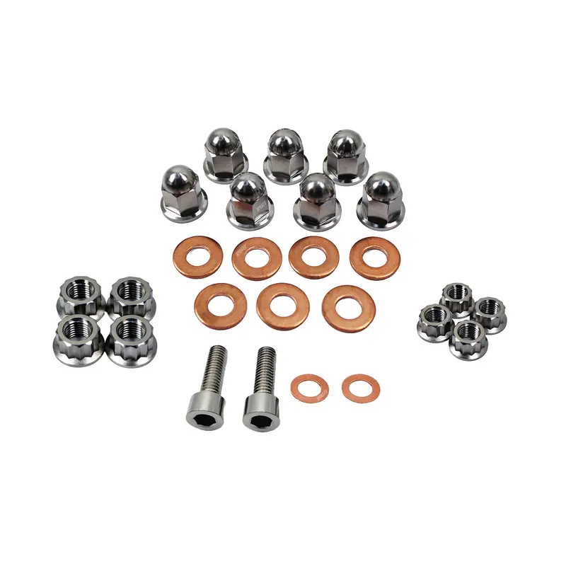 BPRATV Titanium Honda ATC250R ATC TRX 250R Cylinder Head Acorn Cap Nuts Kit Set