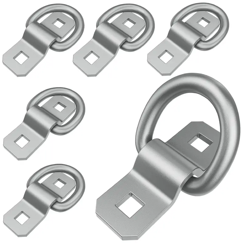 3/8 inch D-Rings Heavy Duty Truck Tie Down Anchors Silver