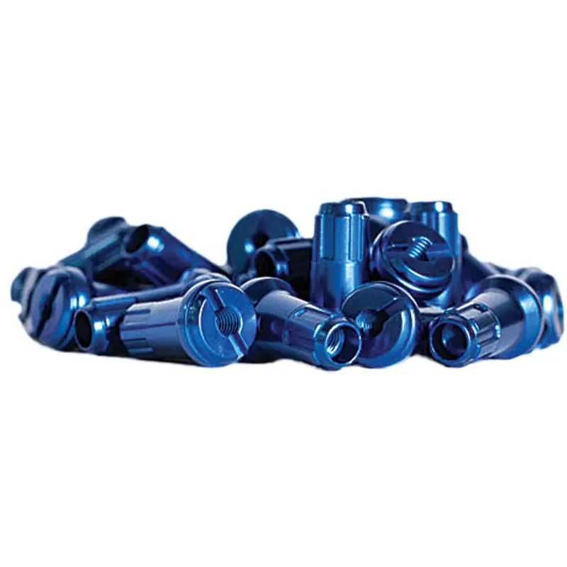 BULLDOG REAR SPOKE NIPPLES BLUE 98-610D