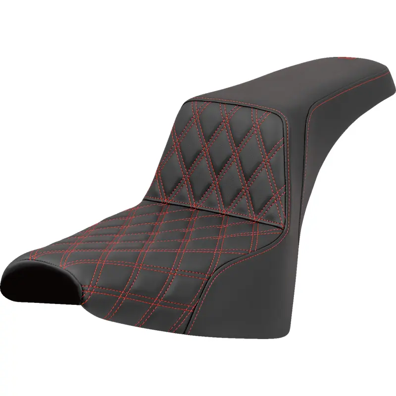 SADDLEMEN Step-Up Seat - Front Lattice Stitch - Red Stitch - FXST/FXBB '18-'25 818-30-17204