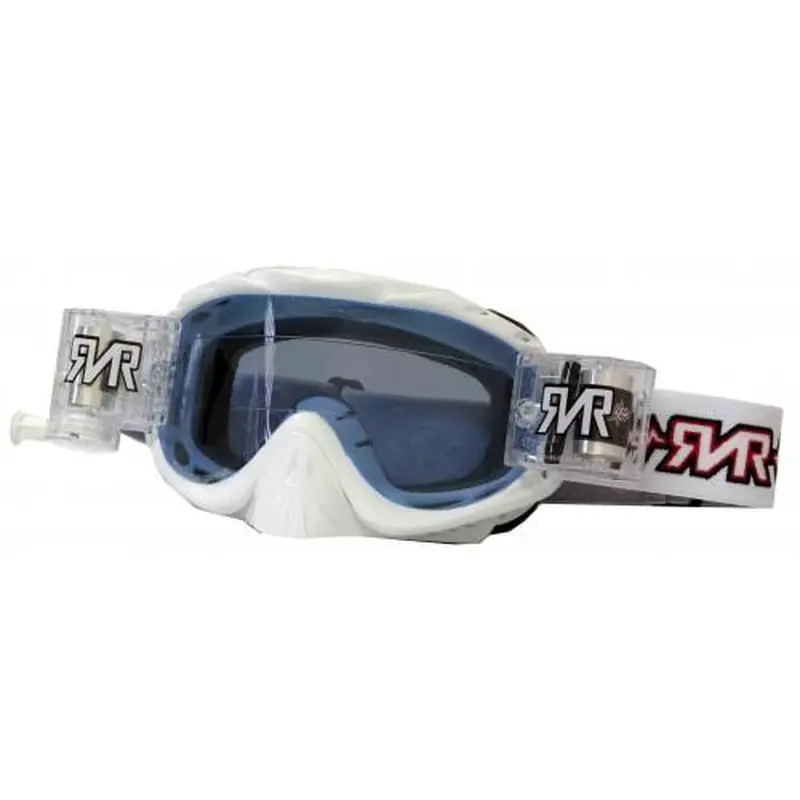 RNR HYBRID WHITE FULLY LOADED ROLL OFF, WHITE GOGGLE, GH22, ROLL & TEAR OFF