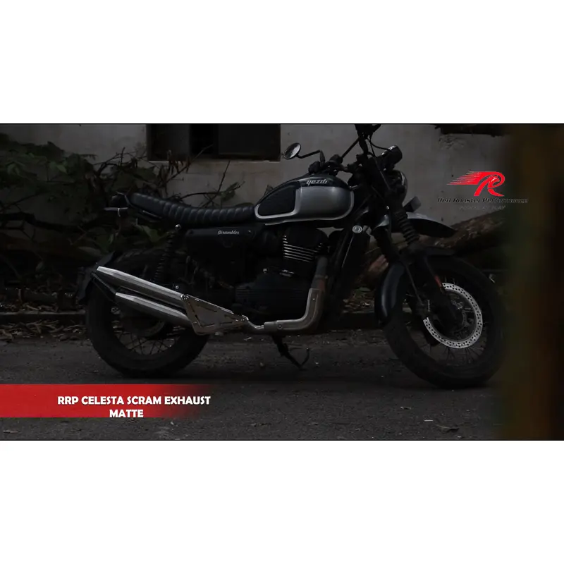 Yezdi Scrambler Celesta scram Red Rooster Performance Exhaust