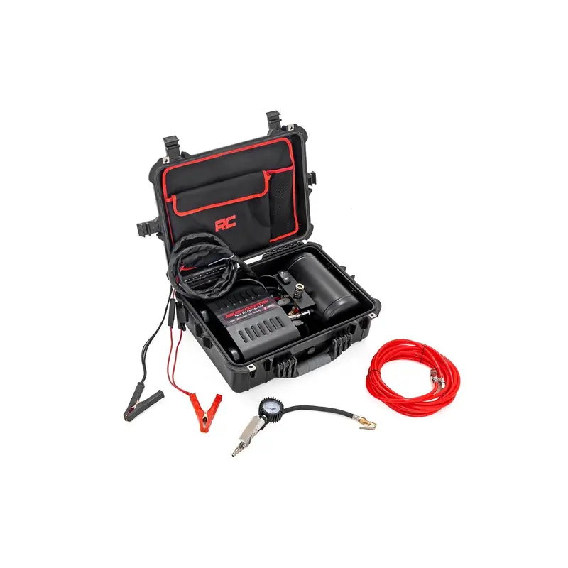 Portable Twin Motor Air Compressor w/Carry Case | 12 Volt | 150PSI | 6.16 CFM | RS208A