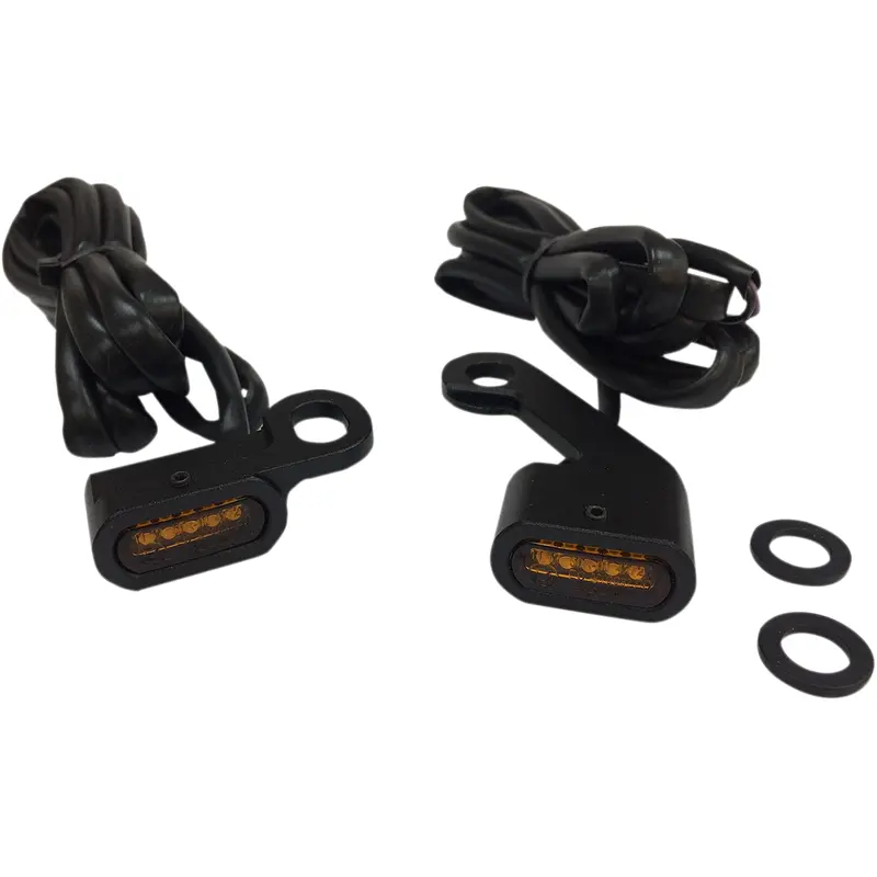 DRAG SPECIALTIES LED Handlebar Marker Lights - Black/Amber L22-0232MBAENU