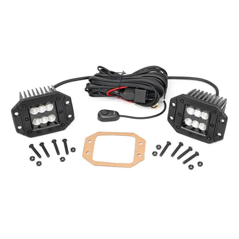 2 Inch Black Series LED Light Pods  | Pair | Flood | Flush Mount | 70113BL