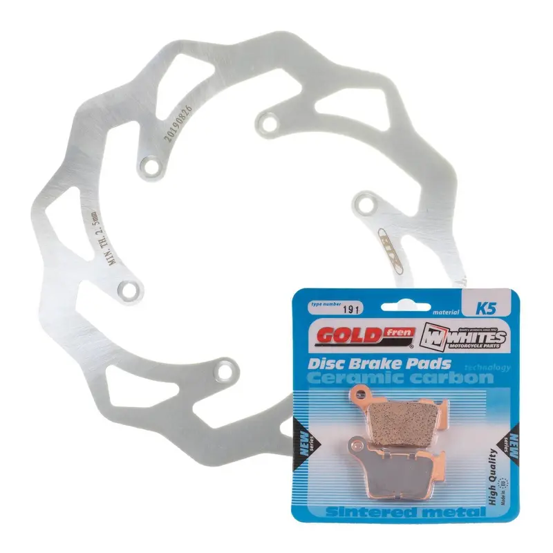 BRAKE ROTOR & PAD REAR KIT - HUS TE300 14-17 - WAVE #MDKR09002