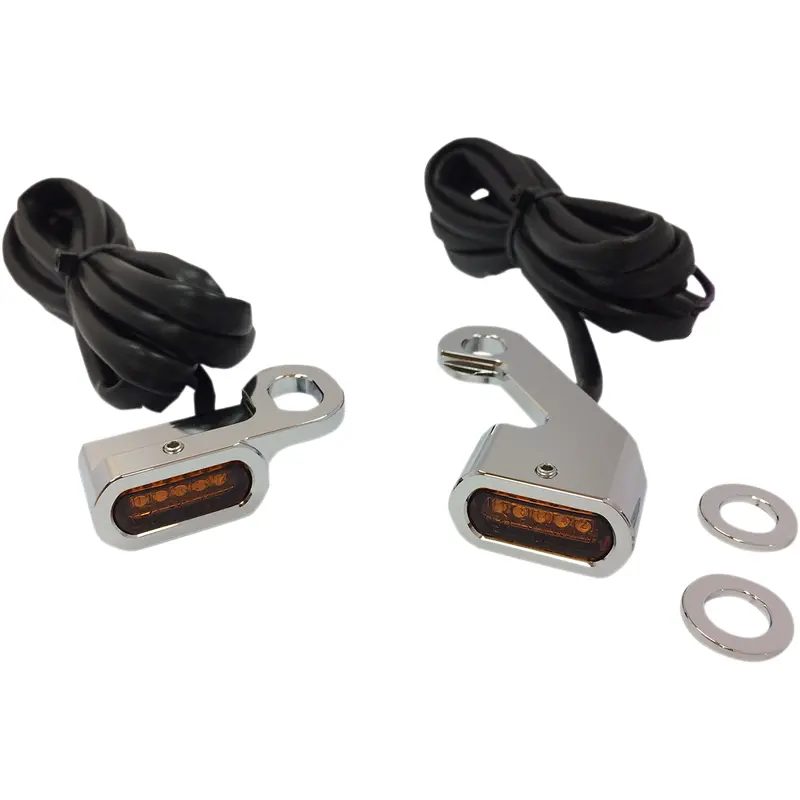 DRAG SPECIALTIES LED Handlebar Marker Lights - Chrome/Amber L22-0232CAENU