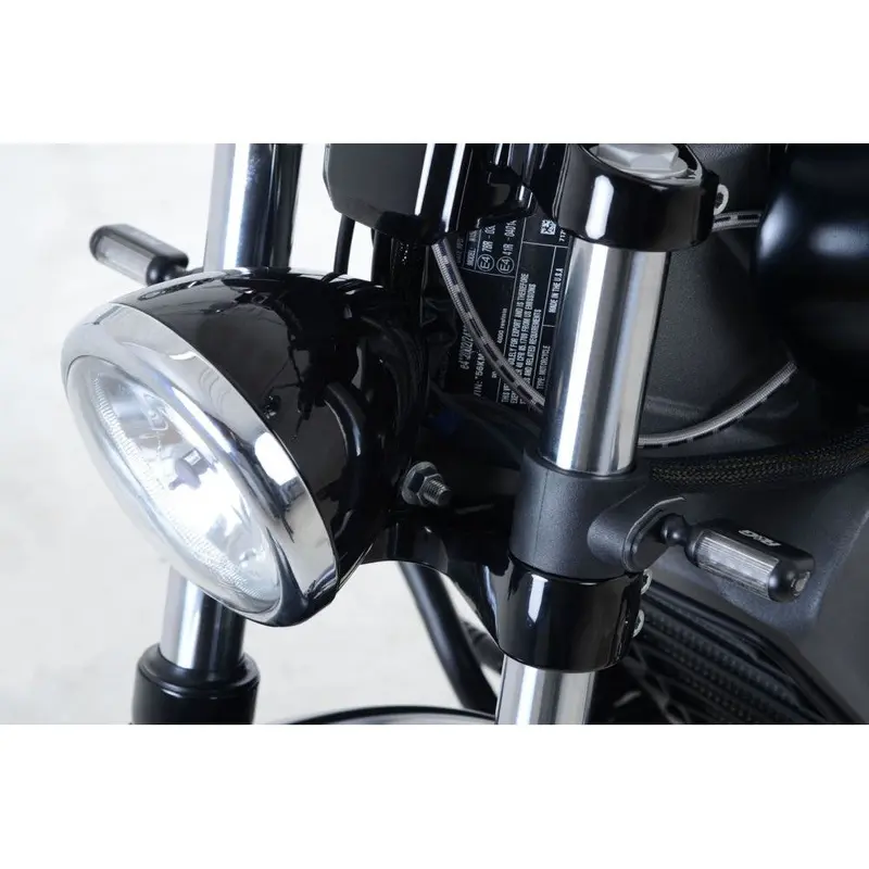 R&G Racing Black Front Indicator Adapter Kit For 2015-2024 Indian Motorcycles Scout
