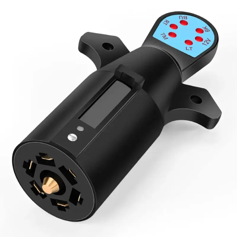 7 Way Blade Trailer Connector Tester with Red LEDs Indicators