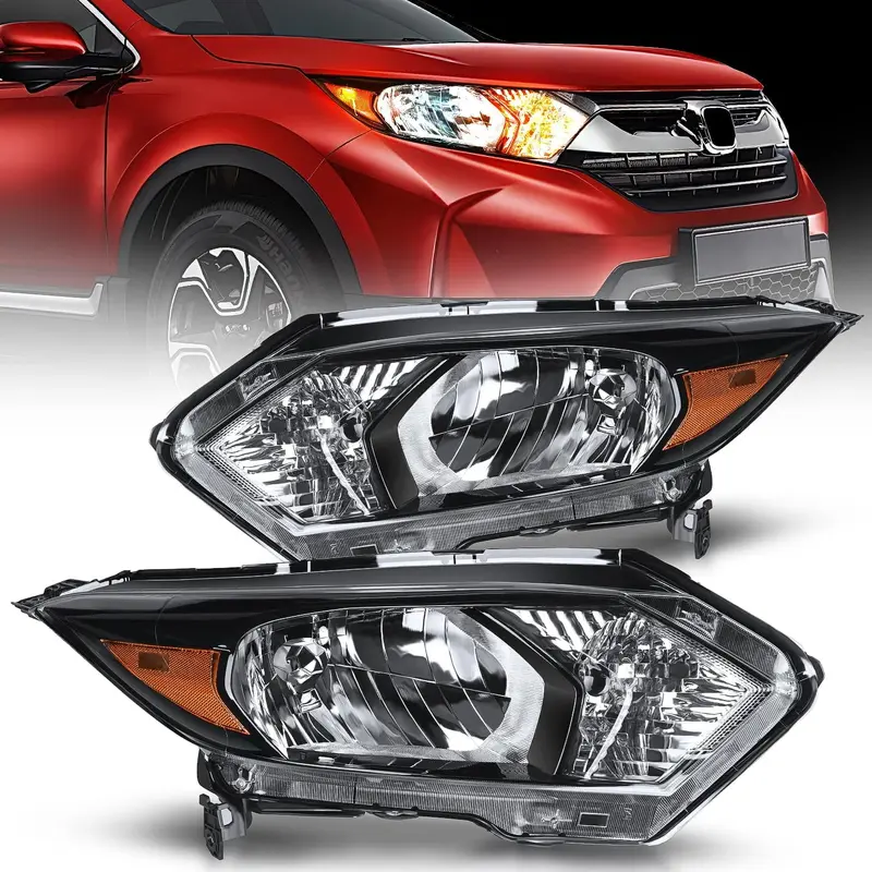 2016 2017 2018 Honda HRV Headlight Assembly Black Housing Amber Reflector Clear Lens