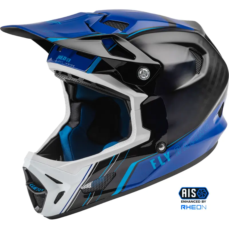 FLY RACING Youth Werx R Carbon Helmet Blue/Carbon Yl - Part Number 73-9222YL
