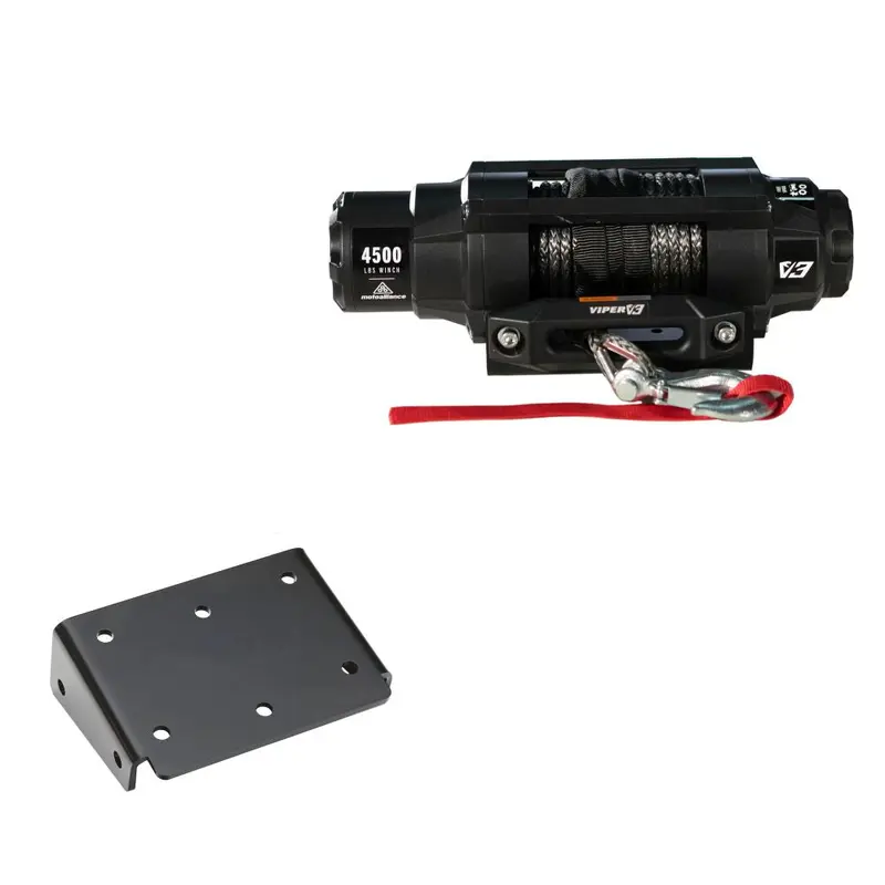 Viper 4500lbs V3 Winch Black Rope With Mount For Suzuki King Quad 450 2007-2010