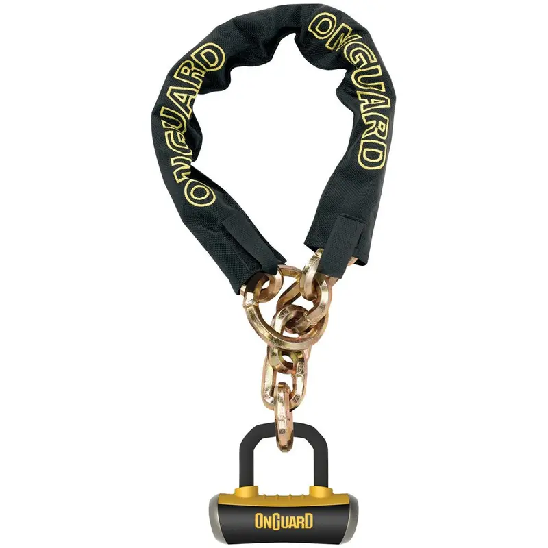 OnGuard Mastiff Chain w/ Boxer U-Lock Blk/Yel 6 Ft | 8019L