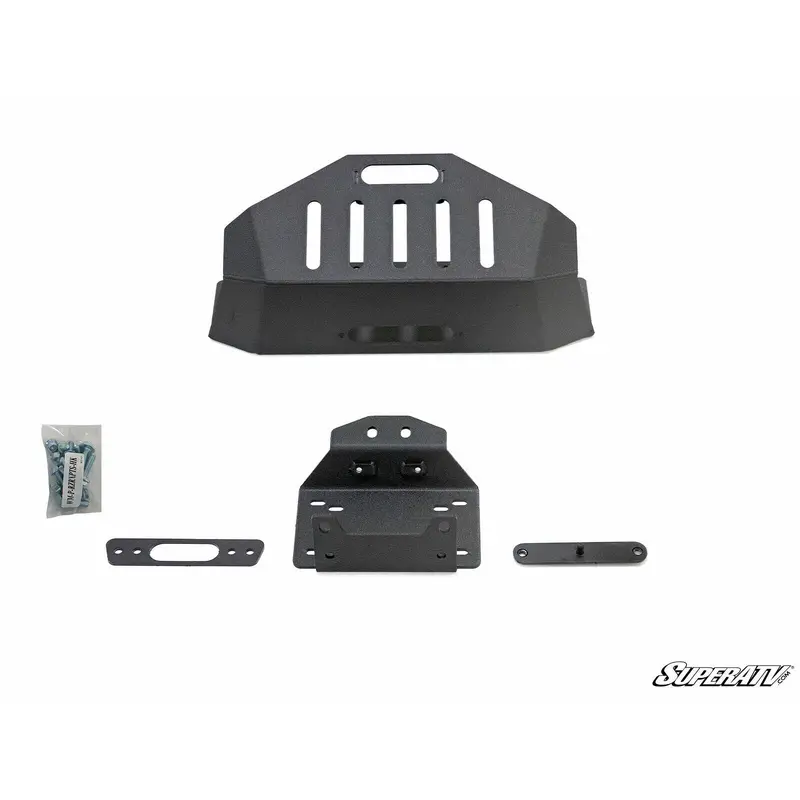 SuperATV Winch Mount for Polaris RZR XP Turbo S (2018+) - Use w/ OEM Bumper