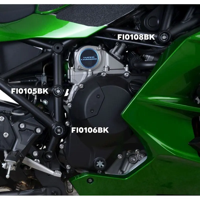 R&G Racing Black Frame Plug kit For 2022-2023 Kawasaki Ninja H2 SX SE ZX1000