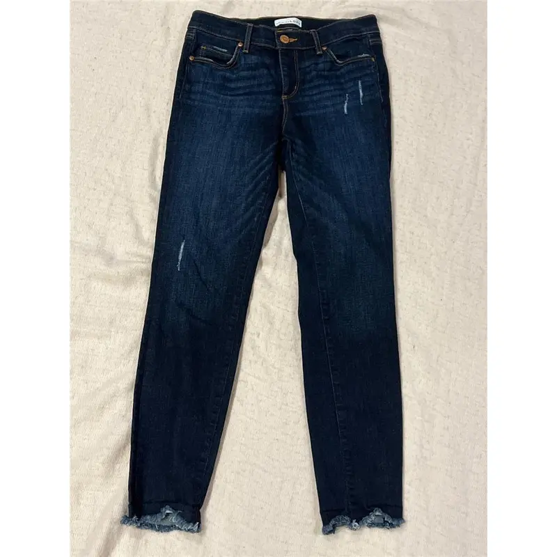Womens LOFT Dark Blue Jeans Modern Skinny 27/4 Jeans Cotton/Elastin Stretch Raw