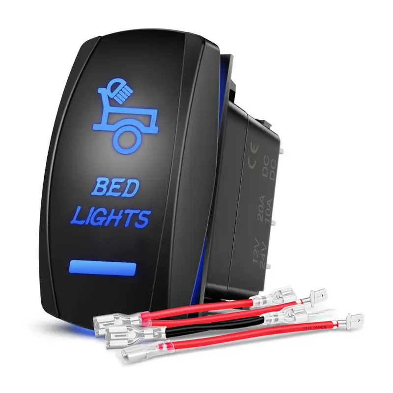 5Pin Laser On/Off SPST Bed Lights Rocker Switch Blue