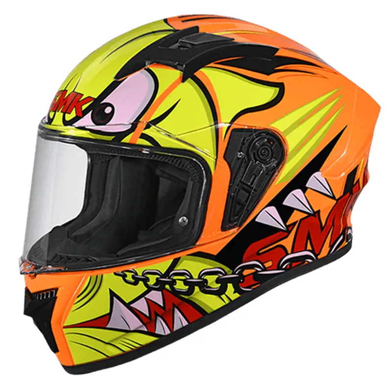 SMK Stellar Monster Orange Yellow Red Matt (MA743) Helmet