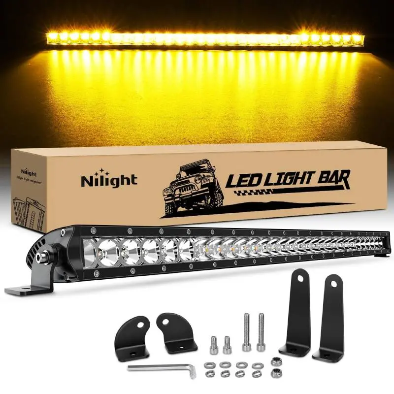 31 Inch 150W 9300LM Amber Slim Spot Flood Led Light Bar | 2 Style Mounts