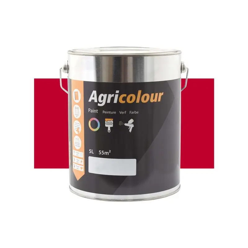 Agricolour - Red Gloss Paint 5L Tin - Sparex Part No. S.823065