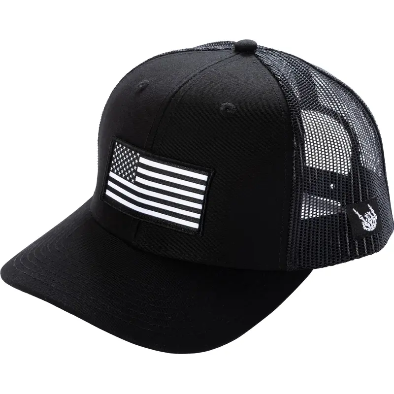 Blacked Out American Flag Trucker Hat