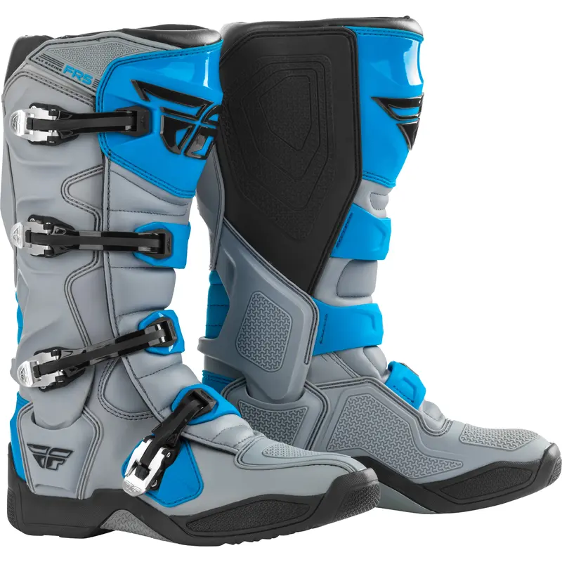FLY RACING Fr5 Boots Grey/Blue Size 08 - Ultimate Protection and Comfort