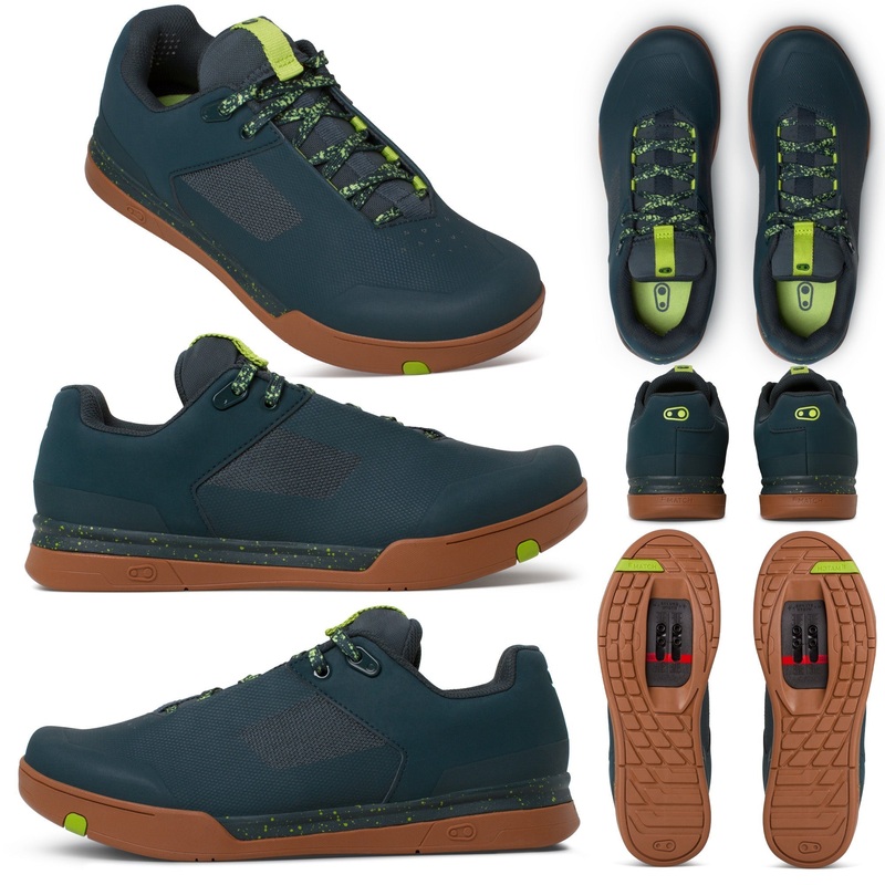 Crank Brothers Mallet Lace Limited Edition Splatter Clipless Shoes - US 12.0 - Petrol - Lime - Gum