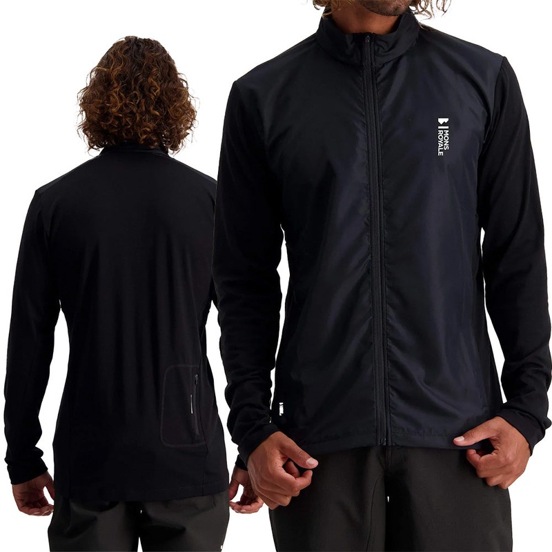 Mons Royale Redwood Wind Long Sleeve Mens Jersey - 2XL - Black