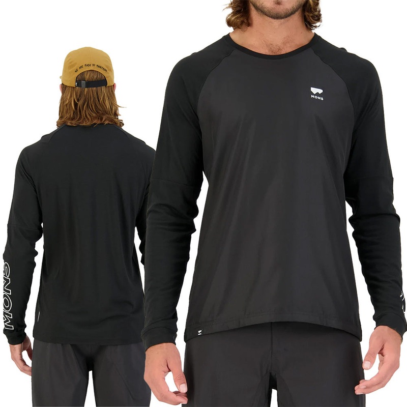 Mons Royale Tarn Wind Long Sleeve Mens Jersey - M - Black