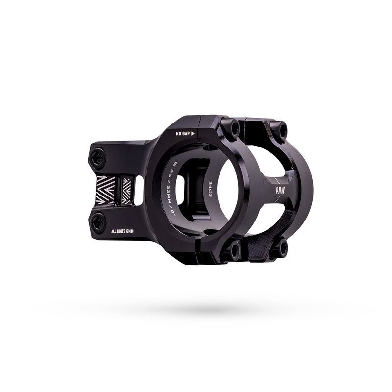 PNW Components Loam Stem - 1 1/8th Inch Steerer - 35mm - 40mm - 0 Degree - Blackout Black