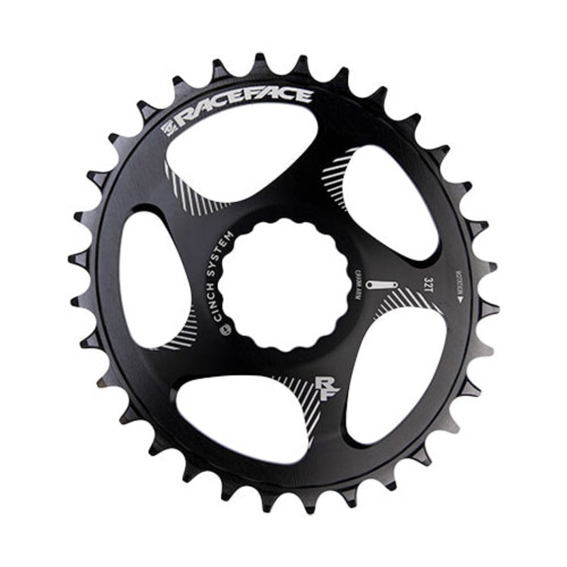 Race Face Cinch Direct Mount Narrow-Wide Oval Chainring - Race Face - Easton Cinch Direct Mount - 6.5-0mm Flip - Oval - Black - Alloy - 32T