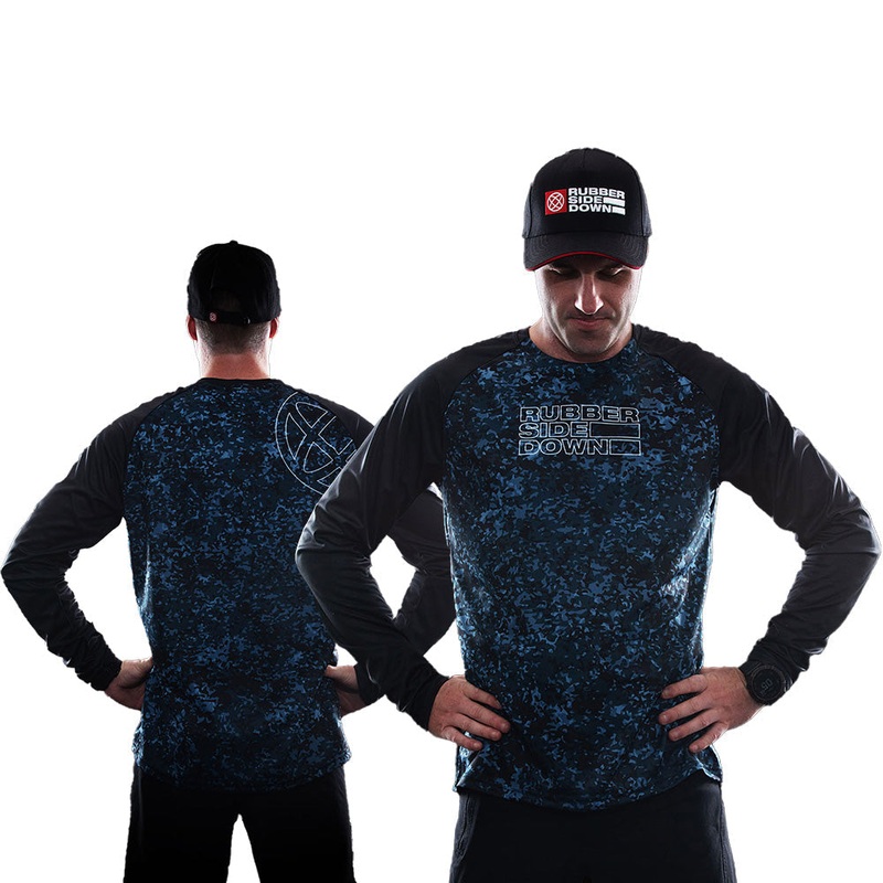 Rubber Side Down His Vapor Long Sleeve Jersey - S - Slate Camo